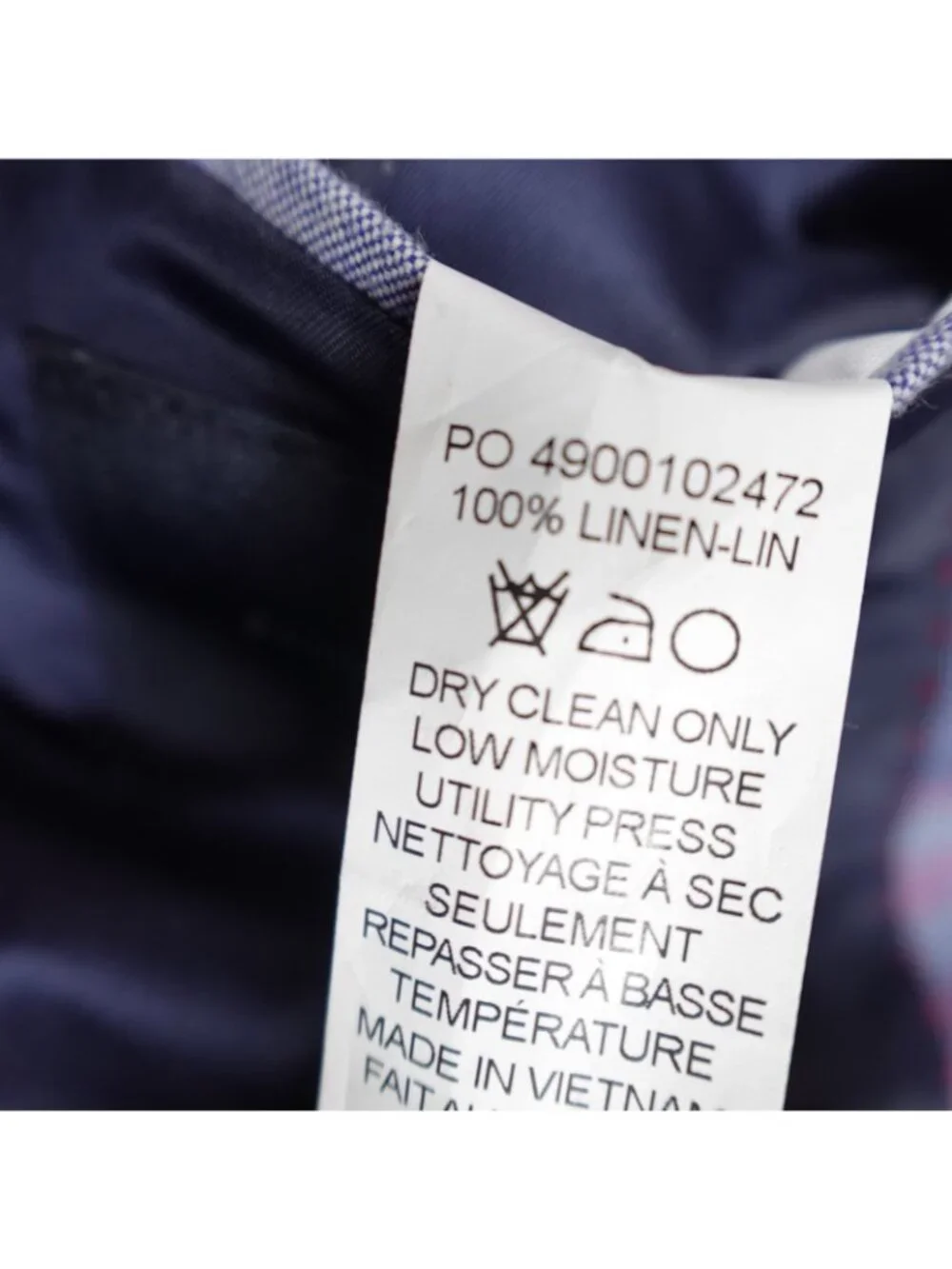 Tommy Hilfiger Sport Coat Jacket 40L Blue Plaid 100% Linen